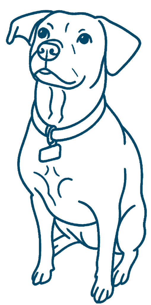 Line-drawn dog illustration used as a McKay Creative Solutions brand graphic.