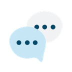 Chat bubbles icon representing social media engagement and communication.